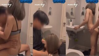 คลิปหลุด mackyykk โดนผัวจับเย็ดหีเสียวๆคาในห้องน้ำเลย จับกระดอโม๊คให้เสียวๆก่อนนั่งขย่มเย็ดควยรัวๆเลย